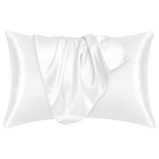 2 Pack Satin Silk Pillowcase for Hair & Skin Pillow Cases Cover Bedding Pair UK