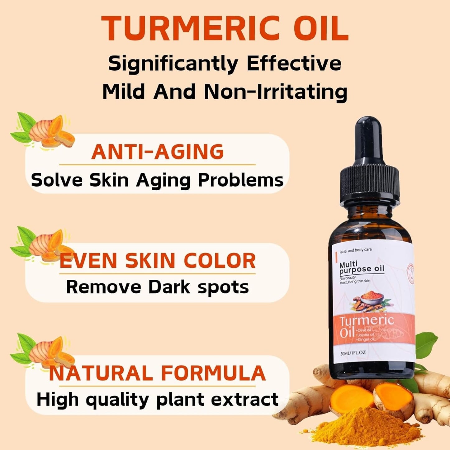 Dark Spot Correcting Glow Serum - Natual Turmeric Face Serum - Hydrating Serum for Moisturizing,Smoothing,Firming - Face Serum for Women - Dark Spot Remover for Face - Face Care